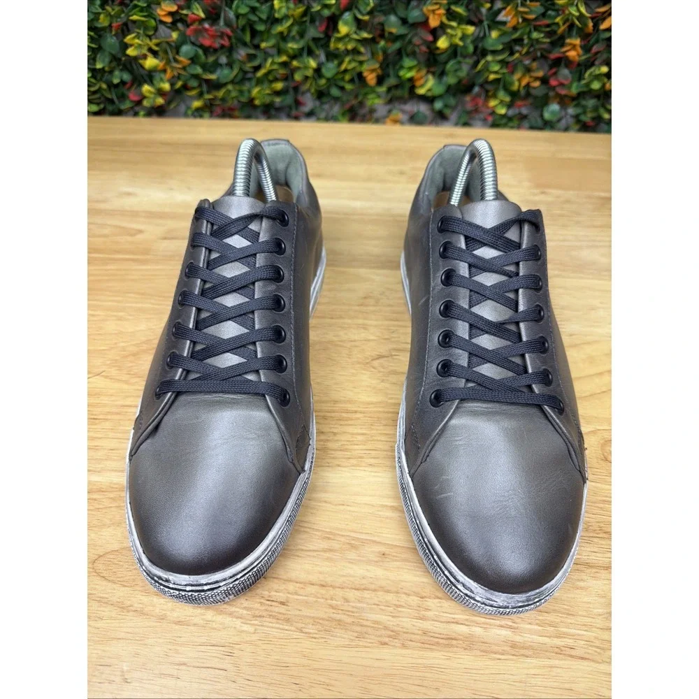 Thursday Everyday Leather Casual Sneakers Shoes Designed Distressed Gray Men's 7